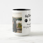 Best Dog Dad Paws Pet Photo Coffee マグカップ (中央)