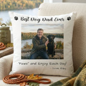 Best Dog Dad Paws Pet Photo White クッション