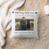 Best Dog Dad Paws Pet Photo White クッション (ブランケット)