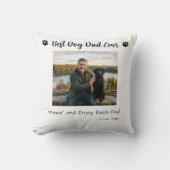 Best Dog Dad Paws Pet Photo White クッション (正面)