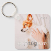 Best Dog Ever Modern Playful Simple Chic Pet Photo キーホルダー (正面)