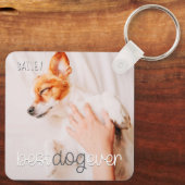 Best Dog Ever Modern Playful Simple Chic Pet Photo キーホルダー (裏面)