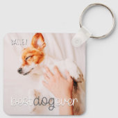 Best Dog Ever Modern Playful Simple Chic Pet Photo キーホルダー (裏面)