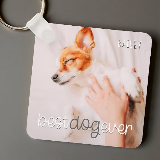 Best Dog Ever Modern Playful Simple Chic Pet Photo キーホルダー