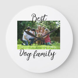Best dog family mom dad pet animal friend holidayg ラージ壁時計