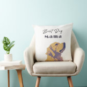 Best Dog Mama Baby Pillow – Cute Yellow Dog Illust クッション (椅子)