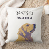 Best Dog Mama Baby Pillow – Cute Yellow Dog Illust クッション (ブランケット)