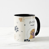 Best Dog Mama Mug – Cute Yellow Dog Illustration | マグカップ (正面右)