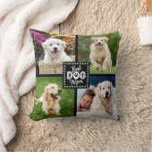 Best Dog Mom Custom 4 Photo Paws Black White Bold クッション (ブランケット)