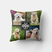 Best Dog Mom Custom 4 Photo Paws Black White Bold クッション (裏面)