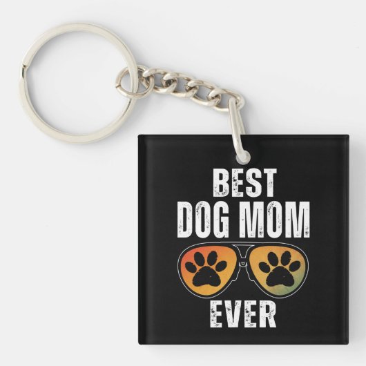 BEST DOG MOM EVER キーホルダー (正面)