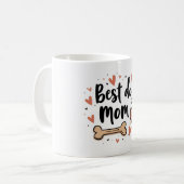 Best Dog Mom Ever – 11 oz Mug with Dog Bone コーヒーマグカップ (正面左)