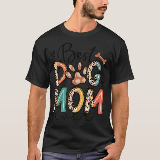 Best Dog Mom Ever Hand Drawn Dog Mom Mama Life Mot Tシャツ