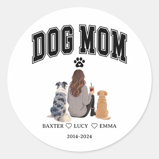 Best Dog Mom Ever | Happy Mother’s Day  ラウンドシール (正面)