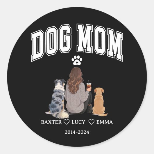 Best Dog Mom Ever | Happy Mother’s Day  ラウンドシール (正面)