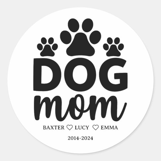 Best Dog Mom Ever | Happy Mother’s Day  ラウンドシール (正面)
