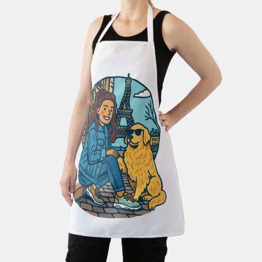 Best Dog Mom Ever in Paris エプロン (インサイチュ)