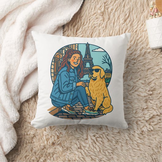 Best Dog Mom Ever in Paris クッション (ブランケット)