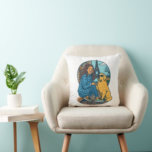 Best Dog Mom Ever in Paris クッション (椅子)