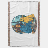 Best Dog Mom Ever in Paris スローブランケット (正面縦)