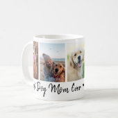 Best Dog Mom Ever Pet 5 Photo Collage White コーヒーマグカップ (正面左)