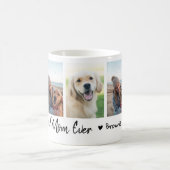 Best Dog Mom Ever Pet 5 Photo Collage White コーヒーマグカップ (中央)
