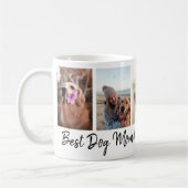 Best Dog Mom Ever Pet 5 Photo Collage White コーヒーマグカップ (左)