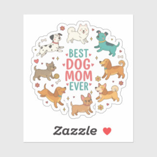 Best Dog Mom Ever Pet Mom Sticker シール