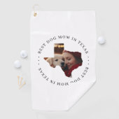 Best Dog Mom in Texas Custom Photo ゴルフタオル (インサイチュ)