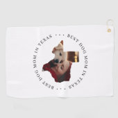 Best Dog Mom in Texas Custom Photo ゴルフタオル (横)