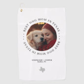 Best Dog Mom in Texas Personalized Photo ゴルフタオル (正面)
