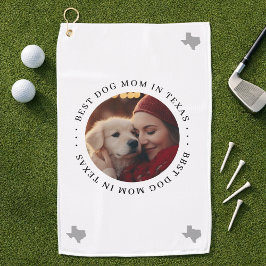 Best Dog Mom in Texas Personalized Photo ゴルフタオル