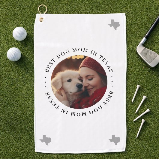 Best Dog Mom in Texas Personalized Photo ゴルフタオル