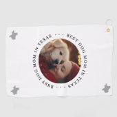 Best Dog Mom in Texas Personalized Photo ゴルフタオル (横)