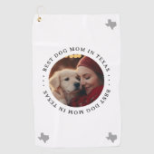 Best Dog Mom in Texas Personalized Photo ゴルフタオル (正面)