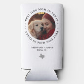Best Dog Mom in Texas Personalized Photo スリム缶クーラー (裏面)
