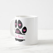 Best Dog Mom Paw Print コーヒーマグカップ (正面左)