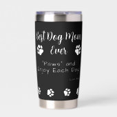 Best Dog Mom Paws Pet Black Photo Coffee 保温保冷タンブラー (正面)