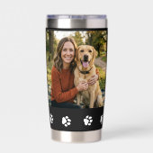 Best Dog Mom Paws Pet Black Photo Coffee 保温保冷タンブラー (背面)