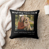 Best Dog Mom Paws Pet Photo Black クッション (ブランケット)