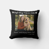 Best Dog Mom Paws Pet Photo Black クッション (正面)