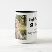 Best Dog Mom Paws Pet Photo Coffee マグカップ (中央)