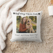 Best Dog Mom Paws Pet Photo White クッション (ブランケット)