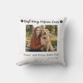 Best Dog Mom Paws Pet Photo White クッション (正面)