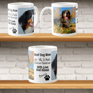 Best Dog Mom Personalized 2 Photo コーヒーマグカップ
