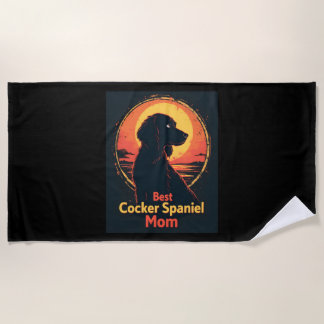 Best Dog Mother Mom - Vintage Cocker Spaniel T-Shi ビーチタオル