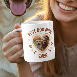 Best Dog Mum Ever Photo Heart コーヒーマグカップ
