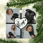Best Dog Mum | Photo Collage メタルオーナメント<br><div class="desc">Nothing says 'BEST DOG MUM' quite like this stunning photo collage Christmas ornament. Choose four of your favorite dog pictures and personalize this unique keepsake. Colors,  font styles,  it's all up to you. A perfect stocking stuffer that will surely remind her of her furry friend every Christmas.</div>