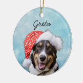 Best Dog Photo Pet Portrait Cat Snow Christmas セラミックオーナメント (左)