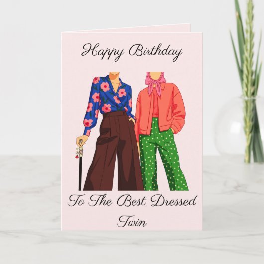 Best Dressed Adult Twins Birthday カード (正面)